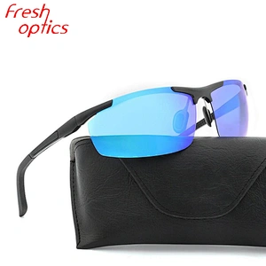 Aluminum men's rimless sunglasses polarized coating  cycling driving sport sunglasses for men