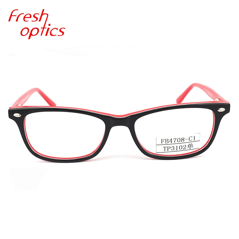 FB4708 New model eyewear frame glasses fashion colorful material transparent stripe acetate frame