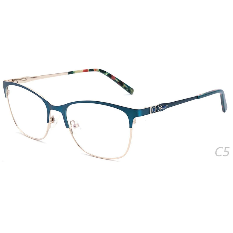 Female low MOQ metal optical frames eyeglasses ready stock