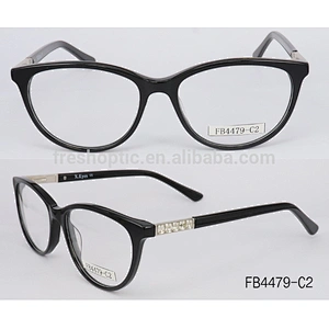 FB4479 new design acetate eyeglass optical frames with stones cat shape reading glass