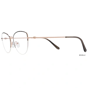 mature half rim spectacle computer protection custom ladies metal optical eyeglasses frames