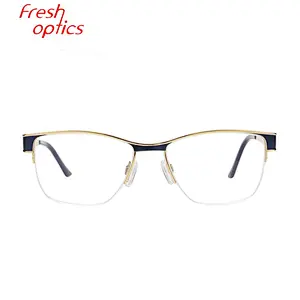American fashion brand german half rim specs model optical eyeglasses frames