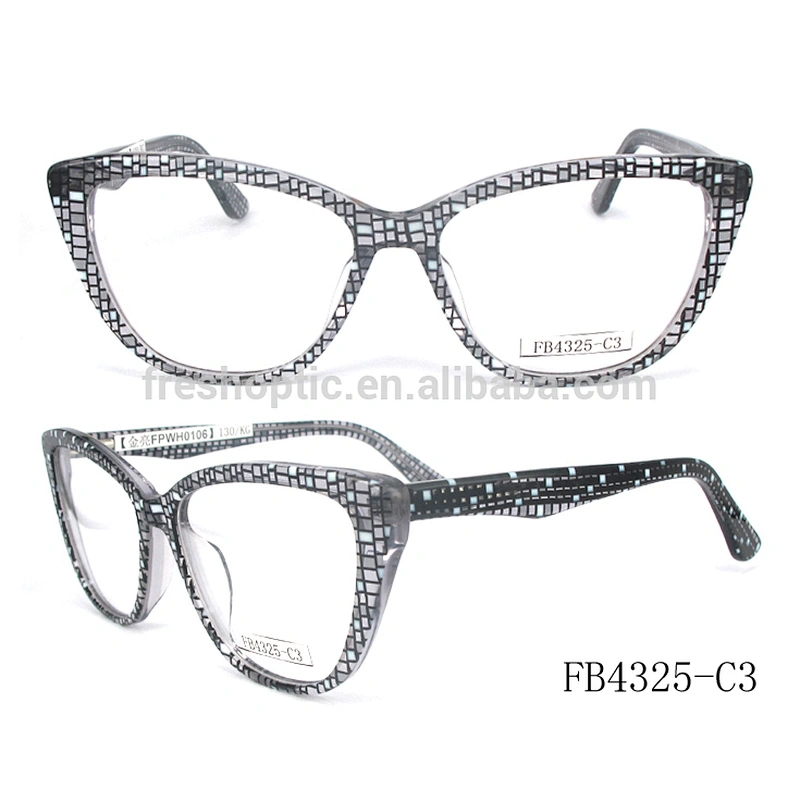FB4325 Hot sell colorful material big size optical frame acetate eyewear glass italy design