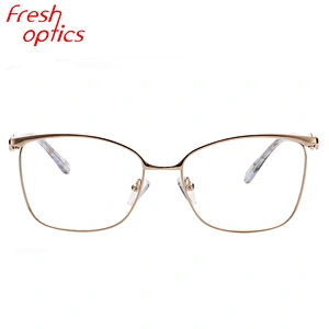 Japanese designers eyeglasses gold metal optical frames with diamond