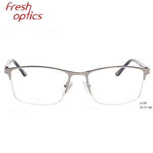 Fashion modern gentleman half frame metal optical eyeglasses frames for men