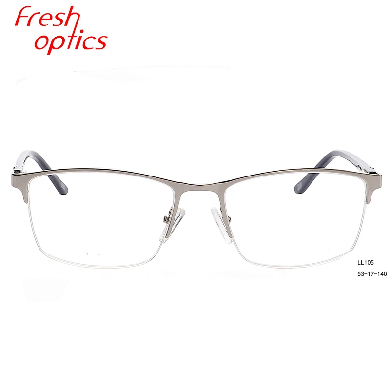 Fashion modern gentleman half frame metal optical eyeglasses frames for men