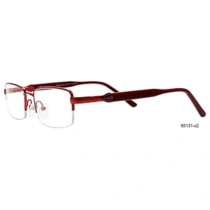 Italian gentleman gold metal half rim optical spectacles eyeglasses frames
