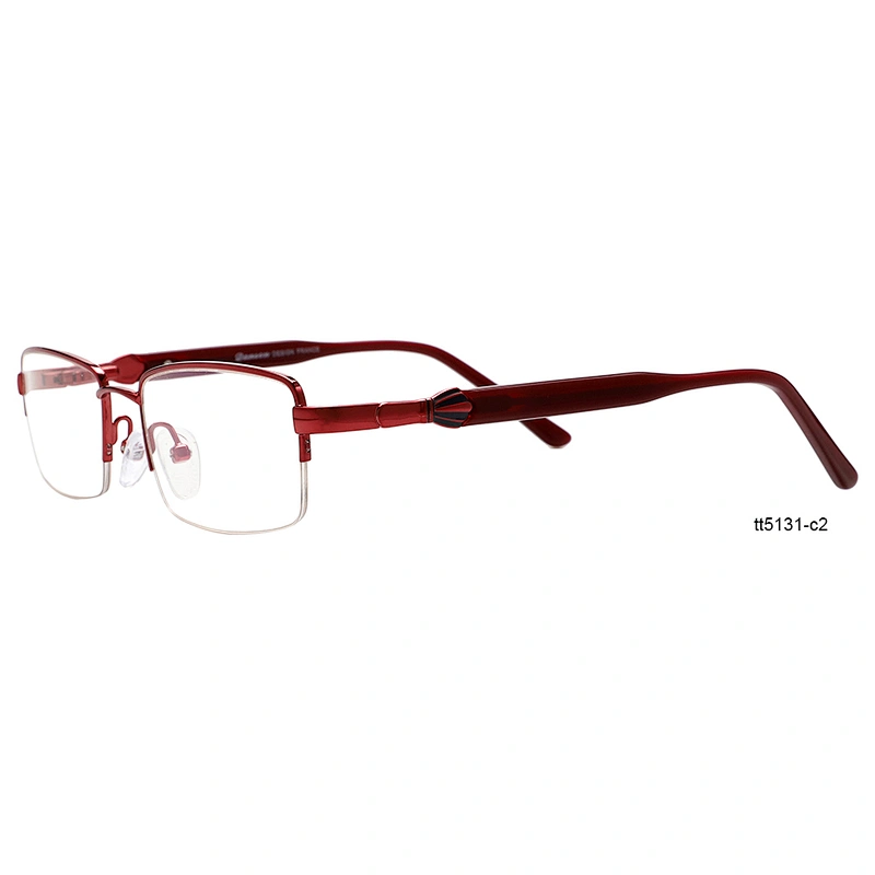 Italian gentleman gold metal half rim optical spectacles eyeglasses frames