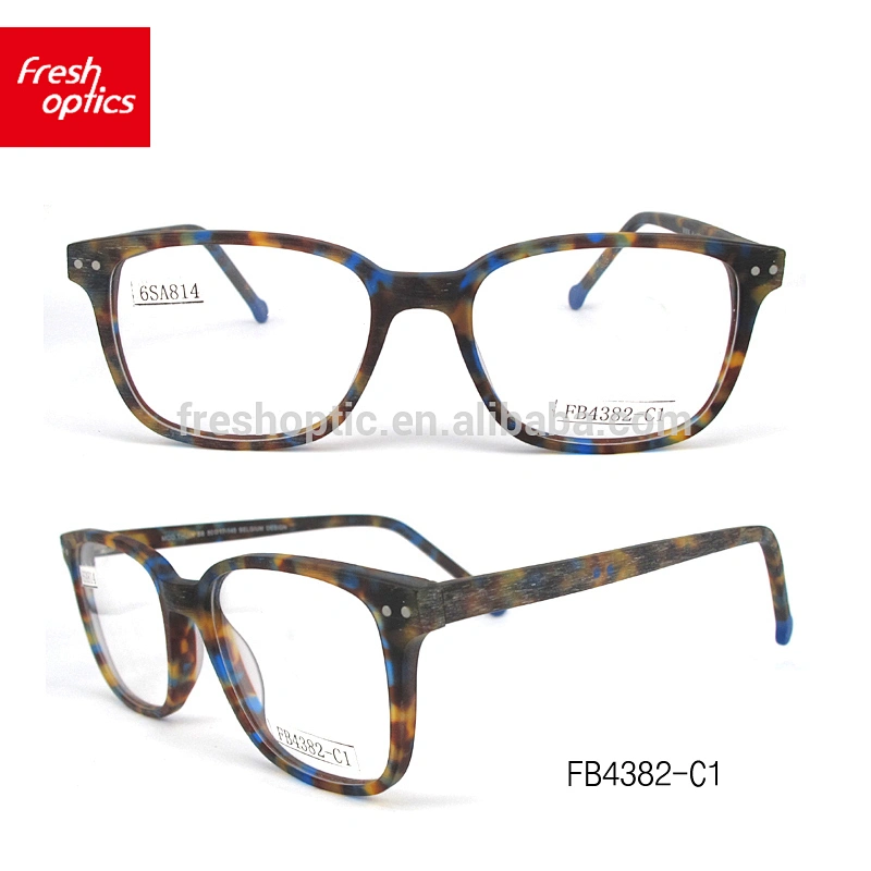 FB4382 2018 newest design hand polished wooden acetate frames optical eyeglasses