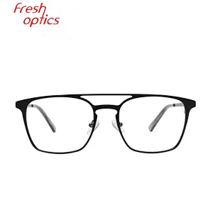 Best big square spectacles modern style double bridge eye glasses eyewear frames for men