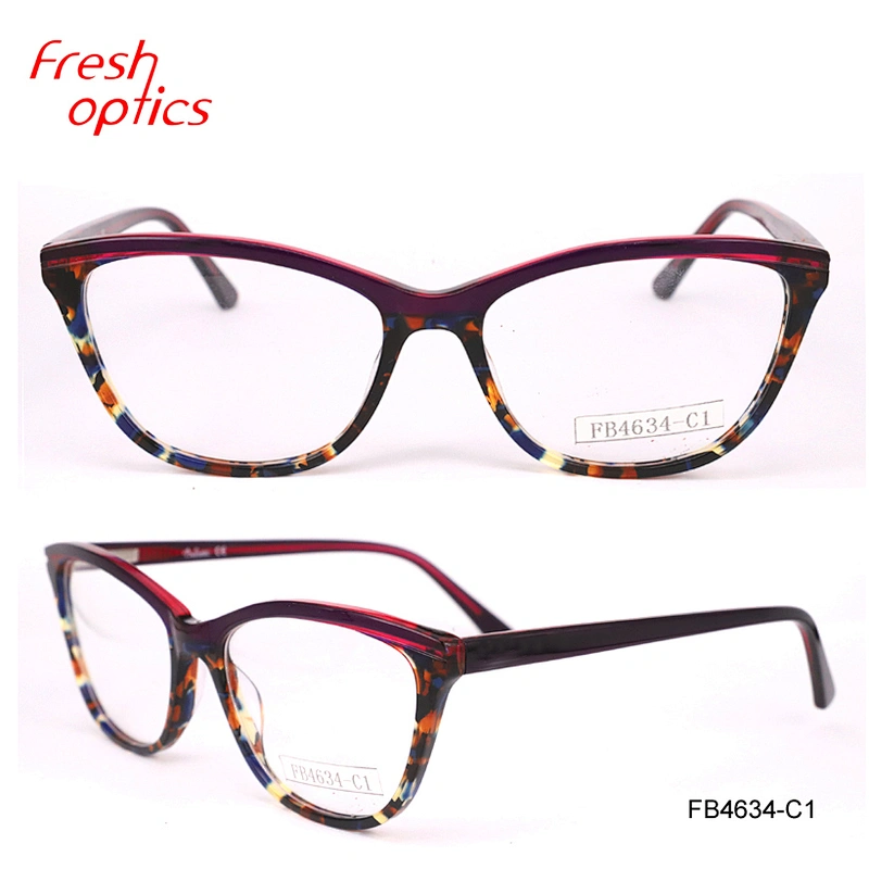 FB4634 Hot sell lamination acetate glass optical frame high quality eyewear glass