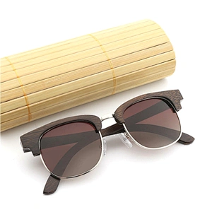 China half frame metal sun glasses manufacturers bamboo sunglasses custom logo 2019