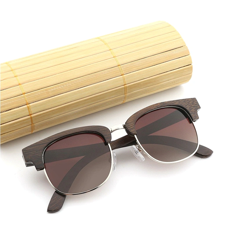 China half frame metal sun glasses manufacturers bamboo sunglasses custom logo 2019