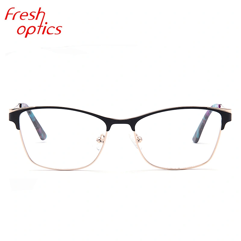 Ready made colorful eyeglasses metal optics glasses for unisex optical frames