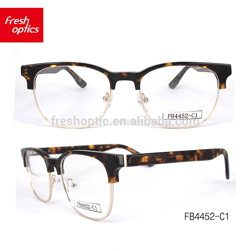 FB4452 half rim acetate optical frames classic eyeglasses high quality spectacle frame