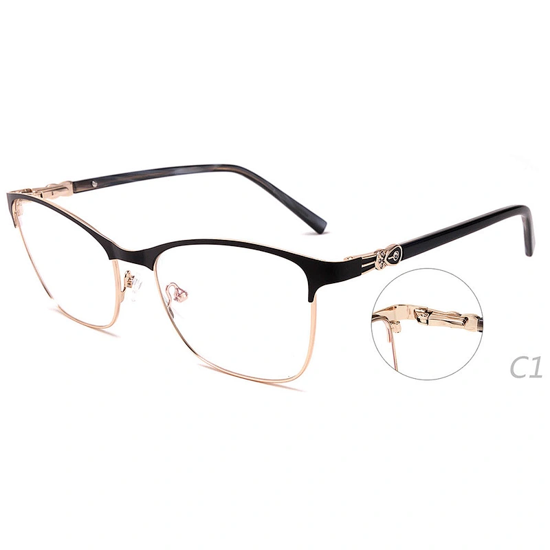 Best design diamond online spectacles prescription metal optical frames ready stock