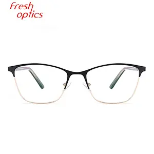 Grduated green metal diamond optical eye glasses frames ready stock