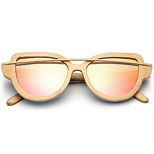 Cat eye colorful custom design american brand high quality bamboo polarized sunglasses for women 2019