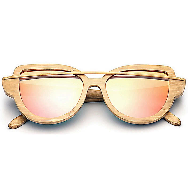 Cat eye colorful custom design american brand high quality bamboo polarized sunglasses for women 2019