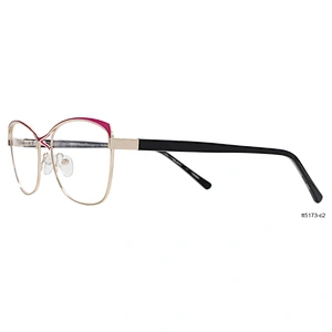 custom made double bridge cat eye glasses metal optical frames for women