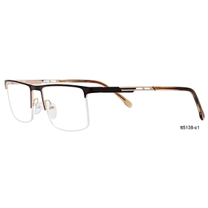 popular square half frame  metal optical frames eyeglasses frames for men's