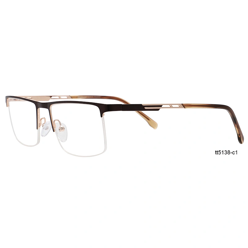 popular square half frame  metal optical frames eyeglasses frames for men's