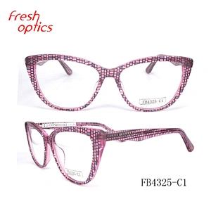 FB4325 Hot sell colorful material big size optical frame acetate eyewear glass italy design