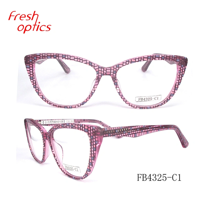 FB4325 Hot sell colorful material big size optical frame acetate eyewear glass italy design