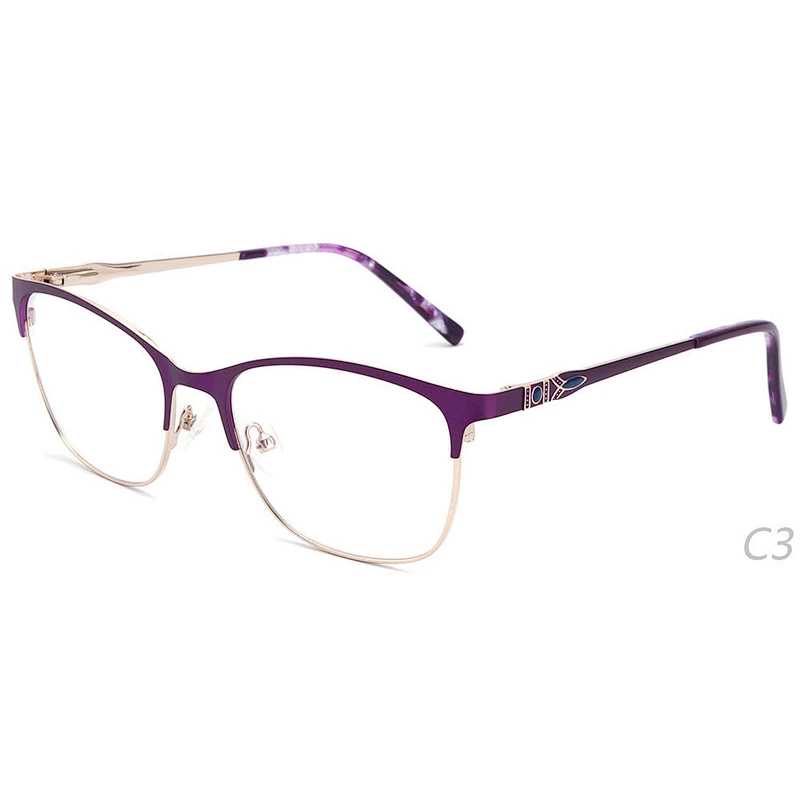 Female low MOQ metal optical frames eyeglasses ready stock
