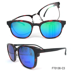 FT0136 2018 fashion clip on sunglasses mix metal and tr90 frame high quality china wholesale