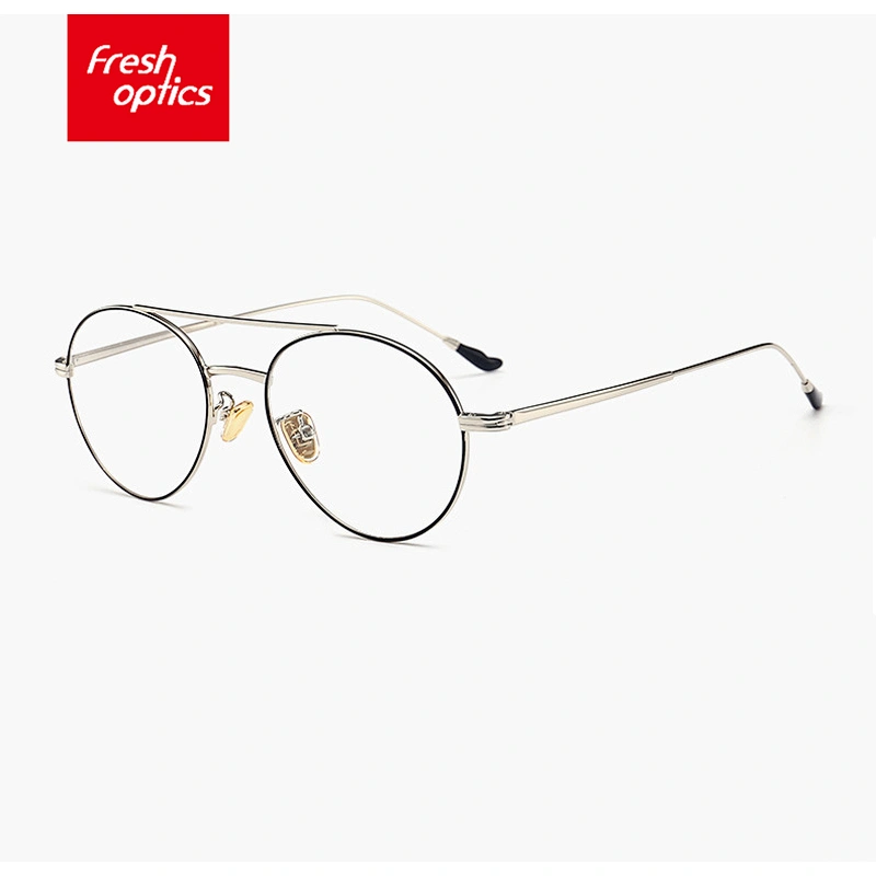 60003 Hot Selling Trendy Black Half Rim Eyewear Metal Spectacle Frames for Men