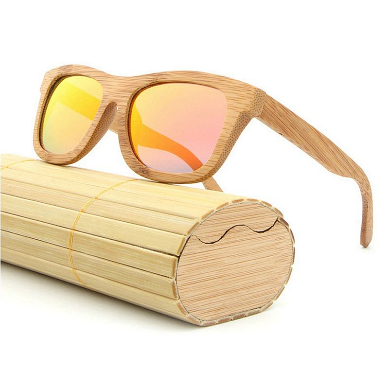Handmade bamboo sun glasses with blue coating polarized lens sunglasses custom 2019