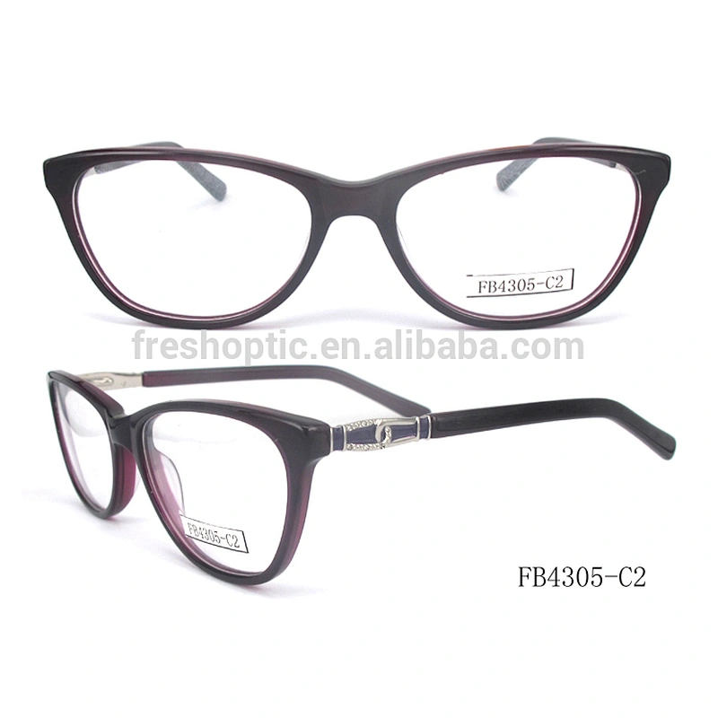FB4305 Decorated glasses optical frame china eyewear manufacturer acetate material eyeglasses