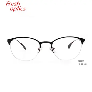 MD1677 Metal wholesale eye wear designer half frame optical glasses frames  eyeglasses with OEM logo