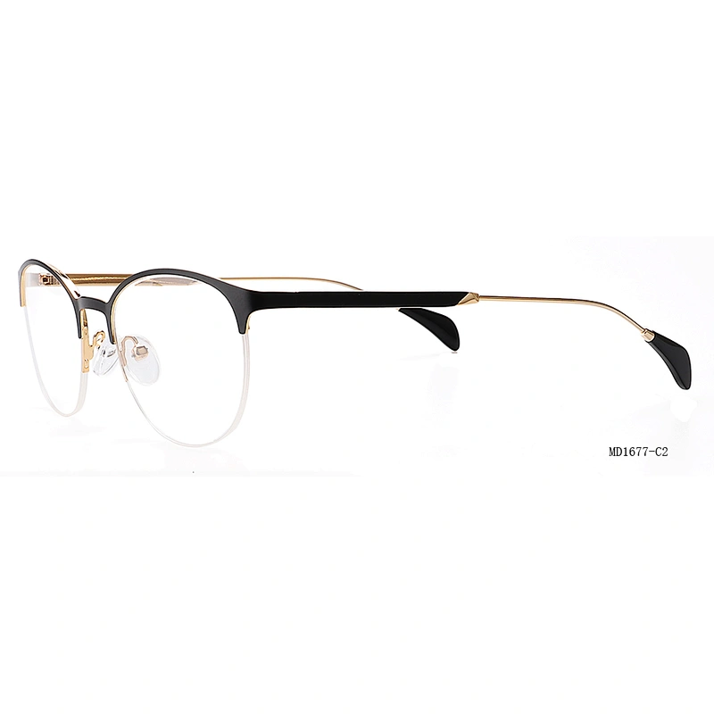 MD1677 Metal wholesale eye wear designer half frame optical glasses frames  eyeglasses with OEM logo