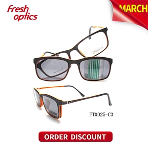 FT0025 Unisex Ultem Clip On Sunglasses With Square Design