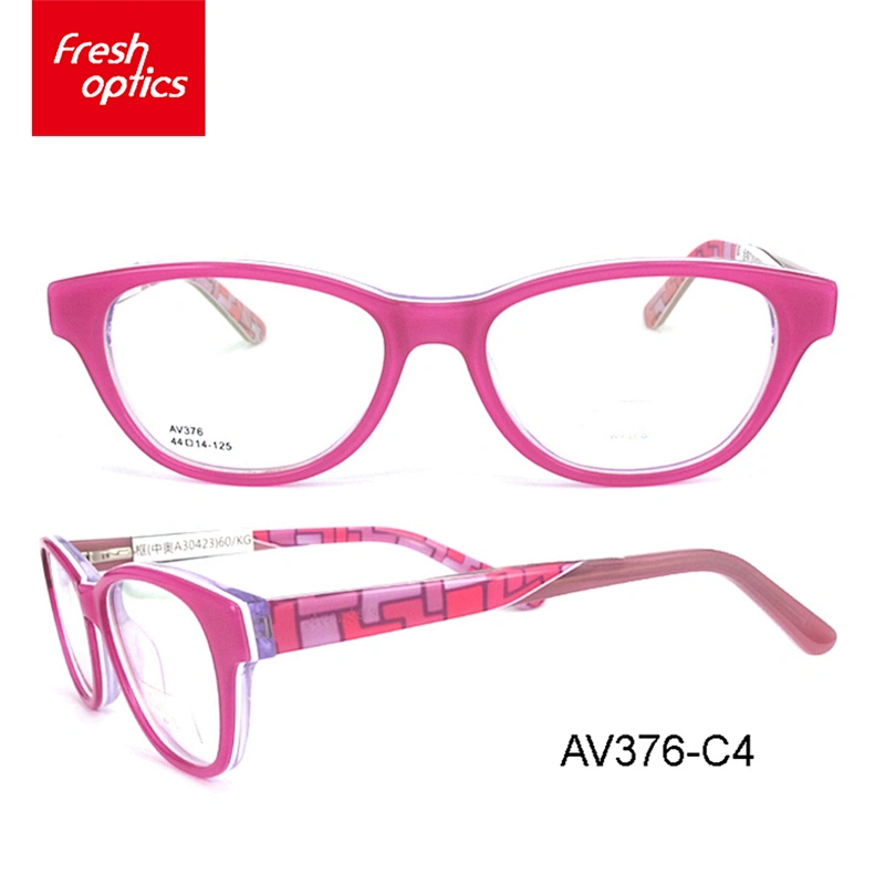 AV376 Vintage lady colorful optical rimless plastic eyeglass frame