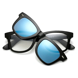 Fashion mirror five magnetic polarized lenses PC clip on sunglasses in stock for men