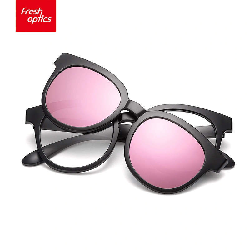 TR9010 Factory Direct Unisex Round Ultem Clip On Sunglasses