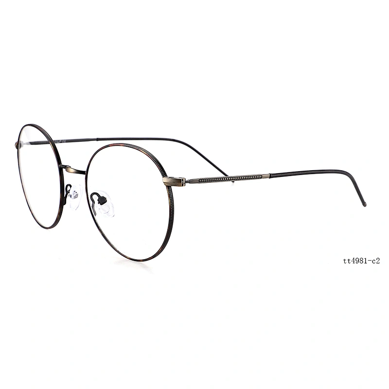 Rose gold latest eyewear circle round glasses copper optical frame eyeglasses frames for unisex