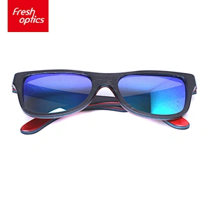 Long service life colourful fashion combined wooden sunglasses