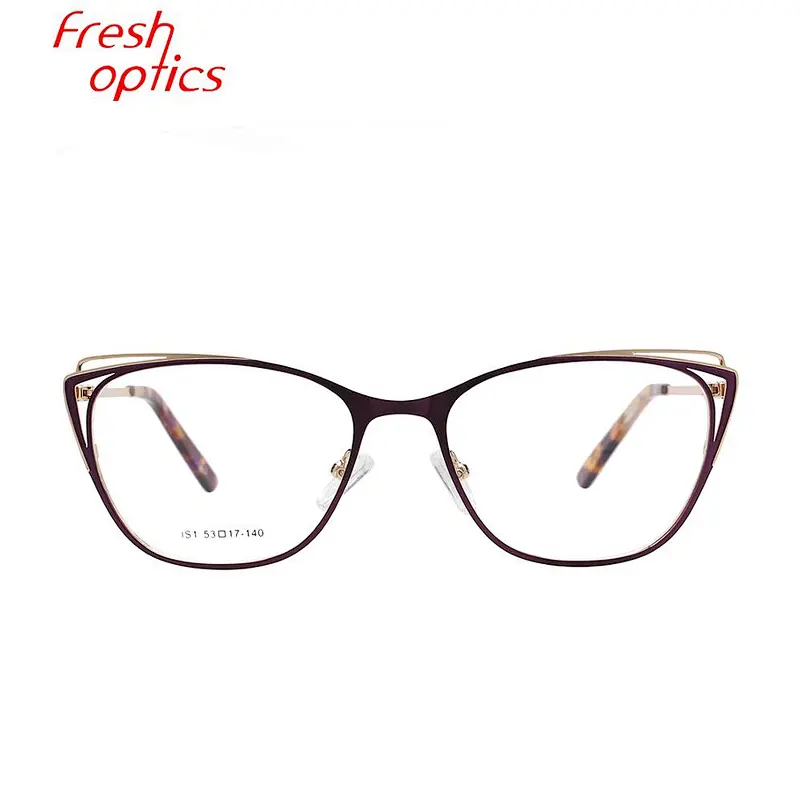 fashion handmade high end designer best cat eye full metal optical frame glasses