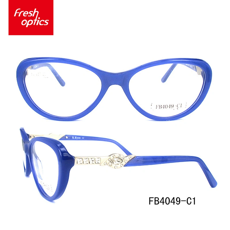 FB4049 Non-slip fashion blue acetate temple optical frames