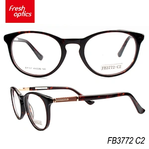 FB3772 Metal temples double color Acetate optical frames