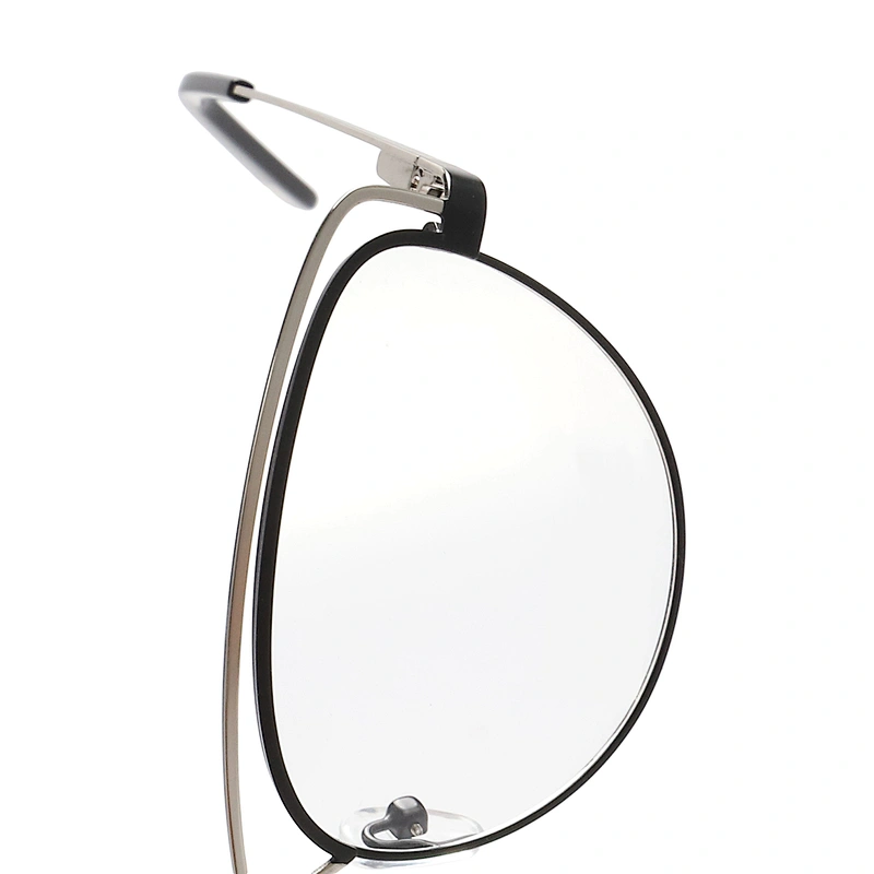 fashion double bridge clear cat eye glasses metal optical frames for young girl
