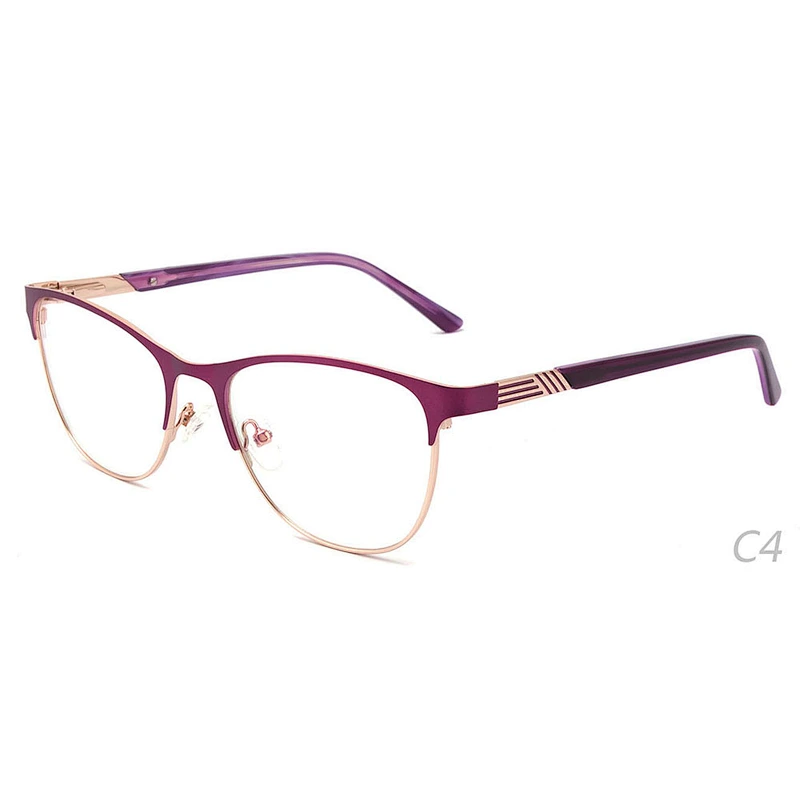 New style purple metal optical eyeglasses frames ready stock