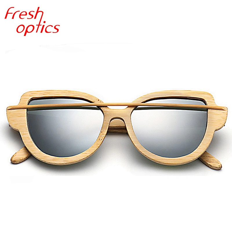 Cat eye colorful custom design american brand high quality bamboo polarized sunglasses for women 2019