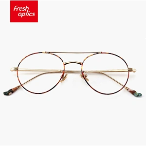 60003 Hot Selling Trendy Black Half Rim Eyewear Metal Spectacle Frames for Men