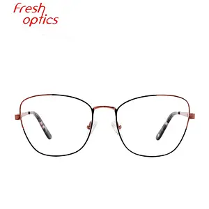 Italy brand design fashion metal optical frame eyeglasses