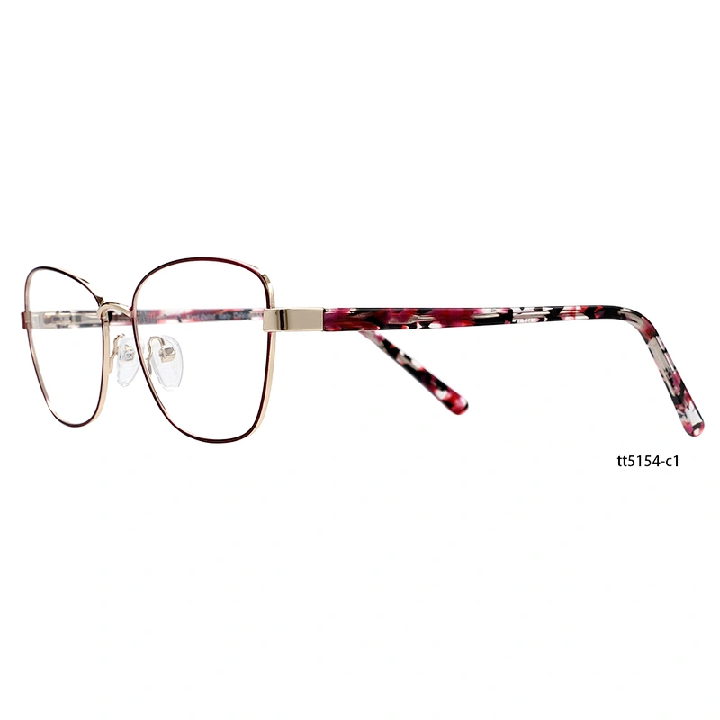 stainless steel shiny golden Italian style metal eyeglasses optical frames